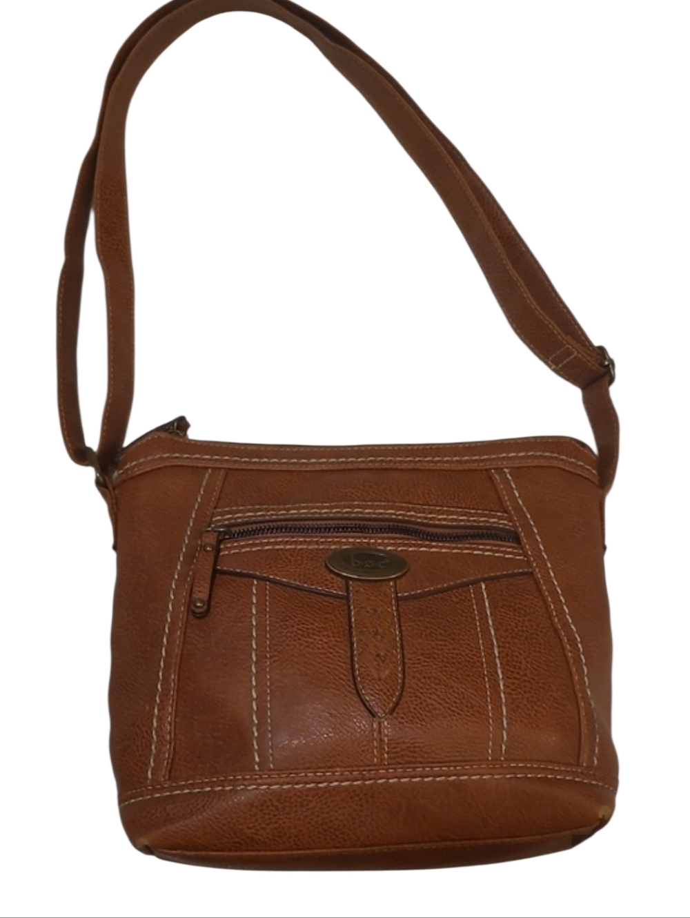 boc Tan Shoulder Crossbody Bag with Front Zip Pocket